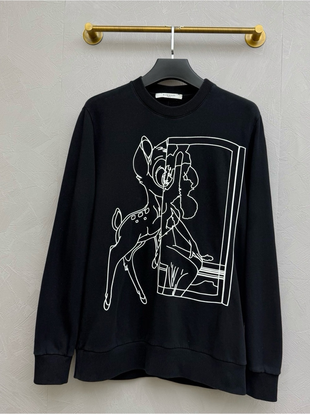 🚩steal Givenchy Black Sweatshirt with White Logo Tag